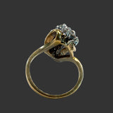 Estate Contemporary Diamond Cluster 14Kt White & Yellow Gold Ring