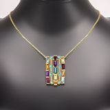 E.H. Collection 3.25 cttw Multi Stone Pendant With Chain 14358