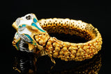 Estate Double Head Panther Enamel Diamond Bracelet 18K Yellow Gold 15686