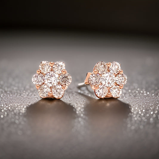 Maya Lianna 1.00 cttw Diamond Cluster Earrings