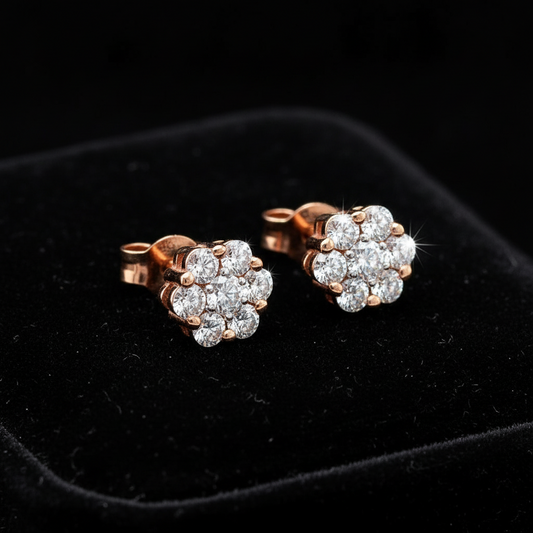 Maya Lianna Diamond and 14K Rose Gold Cluster Earrings