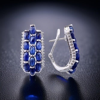 E.H. Collection 9.14 ct Sapphire & Diamond Earrings 14349