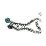 Estate Italian Designer R.C.M. Of Valenza - Diamond Sapphire Emerald Necklace 15685