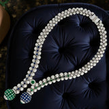 Estate Italian Designer R.C.M. Of Valenza - Diamond Sapphire Emerald Necklace 15685