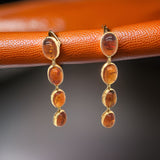 Estate 18K Yellow Gold Amber Earrings 00200