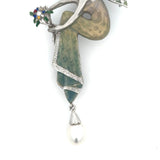 Estate Nouveau 1910 Company Diamond & Enamel 18K White Gold Pendant/Brooch Limited Edition #8 of 90