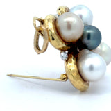 Estate NYC Designer Mazza South Sea & Tahitian Pearl Diamond Pendant/Brooch 15690