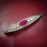 Estate 1.60 ct Ruby Diamond 2.00 cttw Diamond Brooch 13286