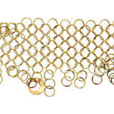 Estate - Orlandini Circle Link Mesh Collar Necklace 18K Yellow Gold 15286