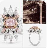 J.E. Caldwell Natural Fancy Pink Diamond and White Diamond Platinum Ring