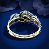 1960's Cultured Pearl Diamond 14K White and Yellow Gold Bangle