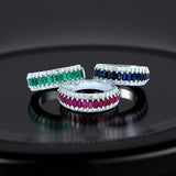 Emerald, Diamond, 18K White Gold Ring