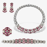 Estate Designer Mouawad Ruby Diamond Necklace Bracelet Ring Earrings Suite 09329