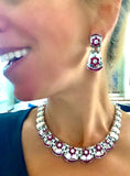 Estate Designer Mouawad Ruby Diamond Necklace Bracelet Ring Earrings Suite 09329