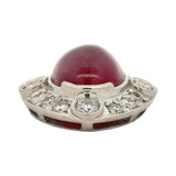 Estate 9.11 ct Ruby Diamond Platinum Pendant 15312