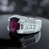 Rubellite and Diamond 14K White Gold Ring
