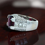 Rubellite and Diamond 14K White Gold Ring
