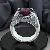 Rubellite and Diamond 14K White Gold Ring