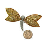 Estate 11.20 cttw Natural Fancy Yellow and White Diamond Dragonfly Brooch/Pendant 15321