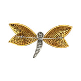 Estate 11.20 cttw Natural Fancy Yellow and White Diamond Dragonfly Brooch/Pendant 15321