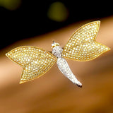 Estate 11.20 cttw Natural Fancy Yellow and White Diamond Dragonfly Brooch/Pendant 15321