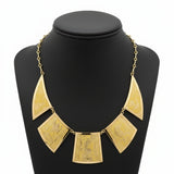 Estate "Story Board Egyptian" 14K Yellow Gold Necklace 15355