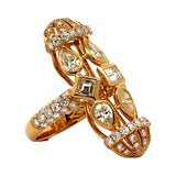 Fashionista "Barrel" 4.80 cttw Fancy Light Yellow and White Diamond 18KW Yellow Gold Ring 15341