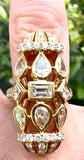 Fashionista "Barrel" 4.80 cttw Fancy Light Yellow and White Diamond 18KW Yellow Gold Ring 15341