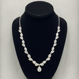 Modern Diamond and Platinum/18Kt White Gold Necklace