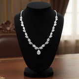 Modern Diamond and Platinum/18Kt White Gold Necklace