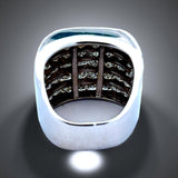 Princess Cut 6 Row Diamond and 18K White Gold Ring