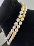 Modern 1990's Japanese Akoya Cultured Pearls 36" 14kt Yellow Gold Necklace