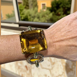 Retro 150 ct Citrine and 14K Rose and Yellow Gold Bracelet