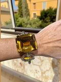 Retro 150 ct Citrine and 14K Rose and Yellow Gold Bracelet