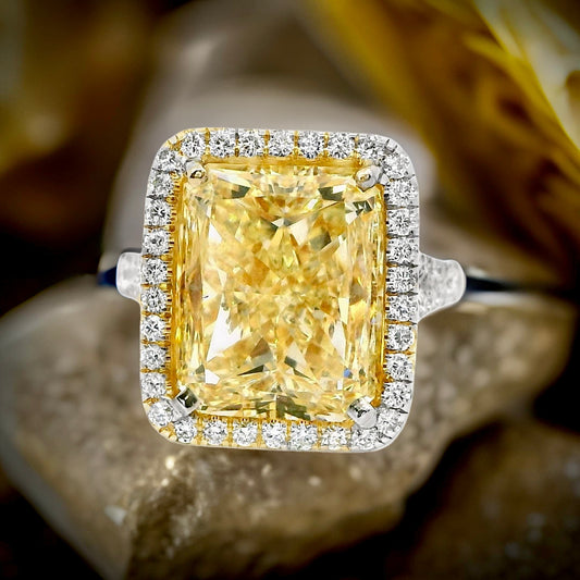 Estate 10.16 ct Natural Fancy Yellow Diamond (GIA Report) Ring 15332