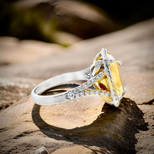 Estate 10.16 ct Natural Fancy Yellow Diamond (GIA Report) Ring 15332