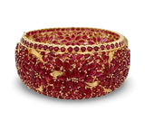 55ctw Ruby 18k Yellow Gold Bangle