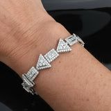 Designer AV 4.62cttw Diamond 14Kt White Gold Bracelet