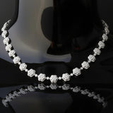Designer AV 8.46cttw Diamond 14Kt White Gold Floral Necklace