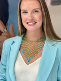 75.00 ctw Turquoise and 18K Yellow Gold Necklace