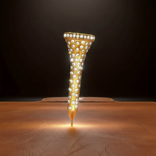The Champion .28 cttw "Mini" Diamond Golf Tee 14K Yellow Gold Brooch/Pendant (Limited Edition) 15345 Length 1"