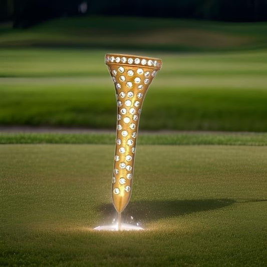 The Champion .28 cttw "Mini" Diamond Golf Tee 14K Yellow Gold Brooch/Pendant (Limited Edition) 15345 Length 1"