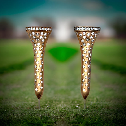 The Champion .58 cttw Diamond Yellow Gold Golf Tee Earrings 15446