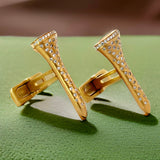 The Champion .58 cttw Diamond Yellow Gold Golf Tee Cuff Links 15447