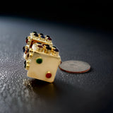 Estate Custom made for A Lucky Italian 10.50 cttw Semi Precious Gemstone 18K Yellow Gold Large Dice 14653