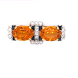 Estate Art Deco Citrine Sapphire and Diamond Pendant Brooch