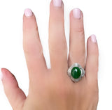 Estate 5.05 ct Jade and Diamond Platinum Ring 12000