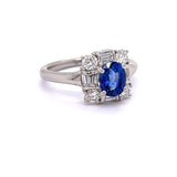 Estate 1.49 ct Sapphire and Diamond Platinum Ring 12006