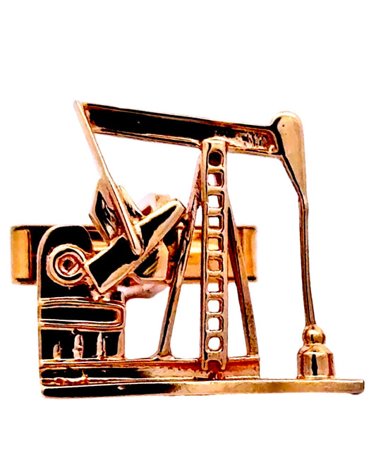 Estate Oil Well Cufflinks 14K YG Compliments of Oil Tycoon Mr. Bill Rudman 15463