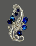 Estate 33.22 cttw Fine Sapphire and 3.33 Diamond Platinum Pendant/Brooch 15466